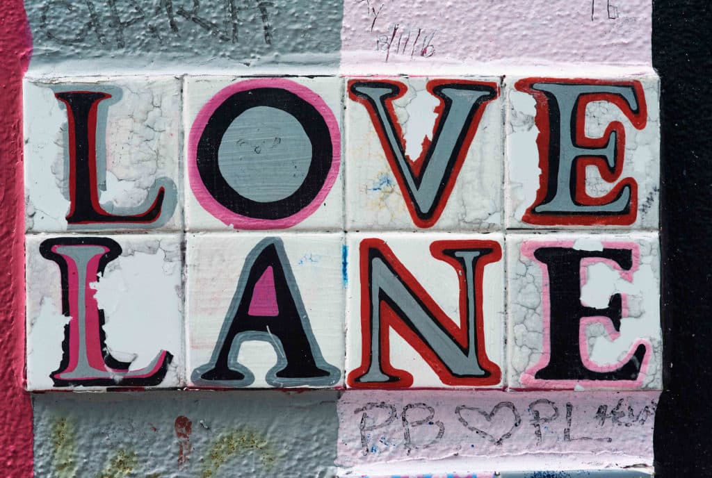 The sign for Love Lane, a famous street in Dublin.