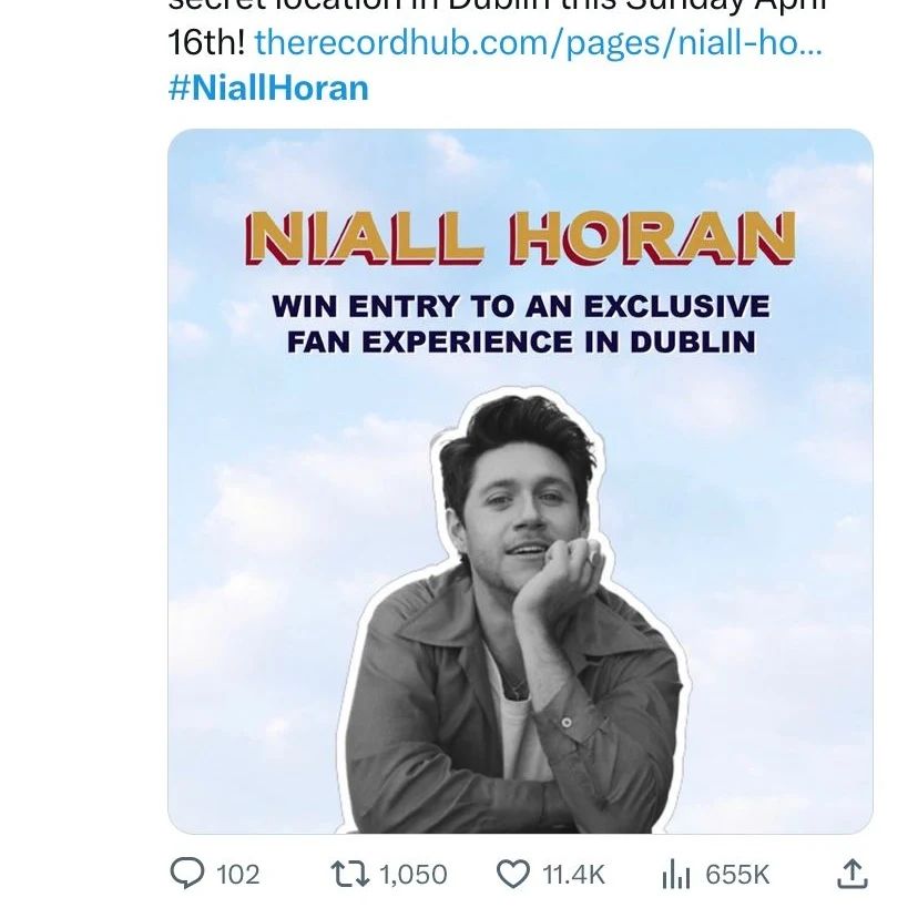 An advertisement for a secret fan gig at Meltdown with Naill Horan,