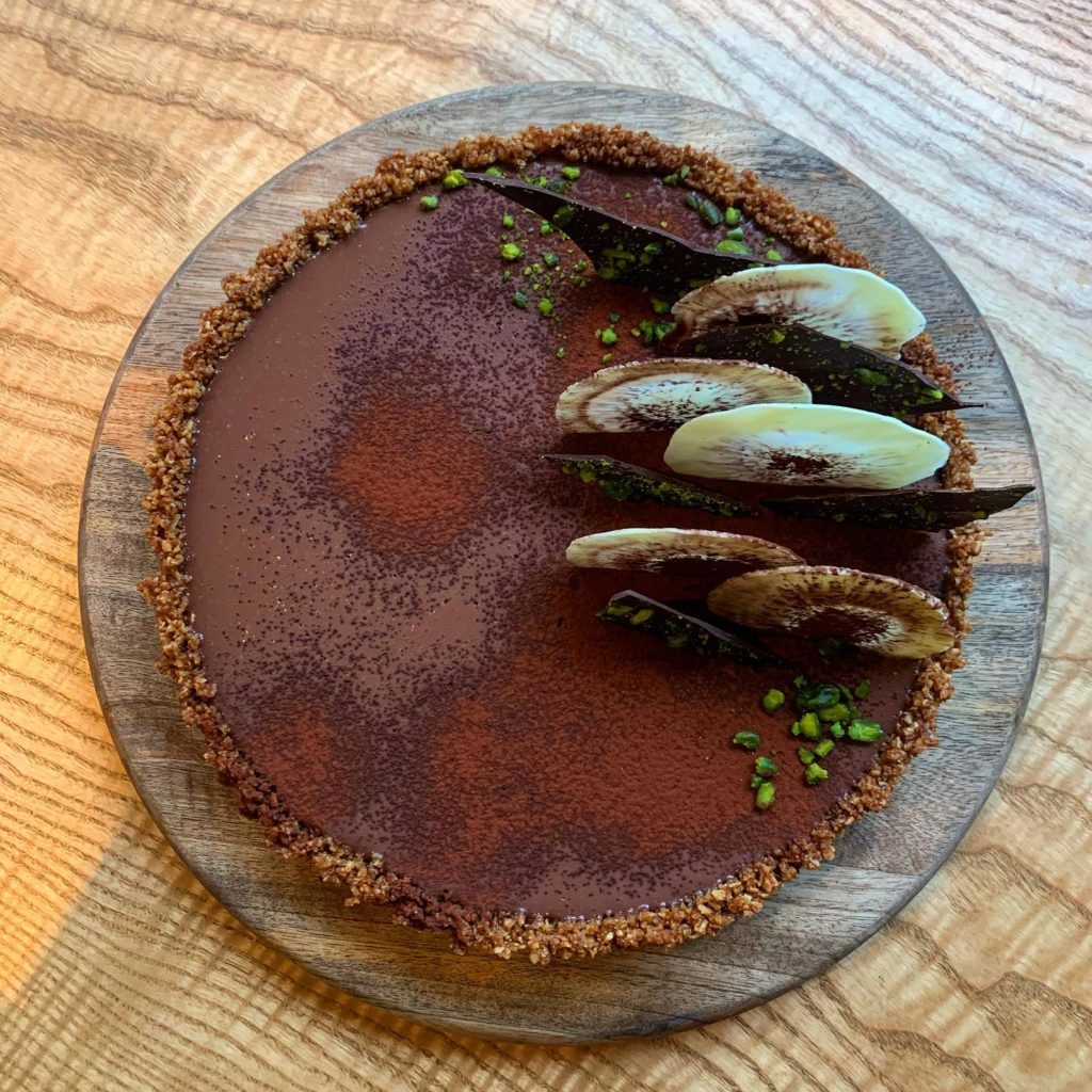 A whole chocolate cheesecake at Bread 41.