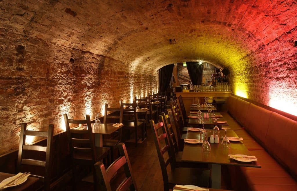 Inside La Caverna Restaurant and Wine Bar in Dublin