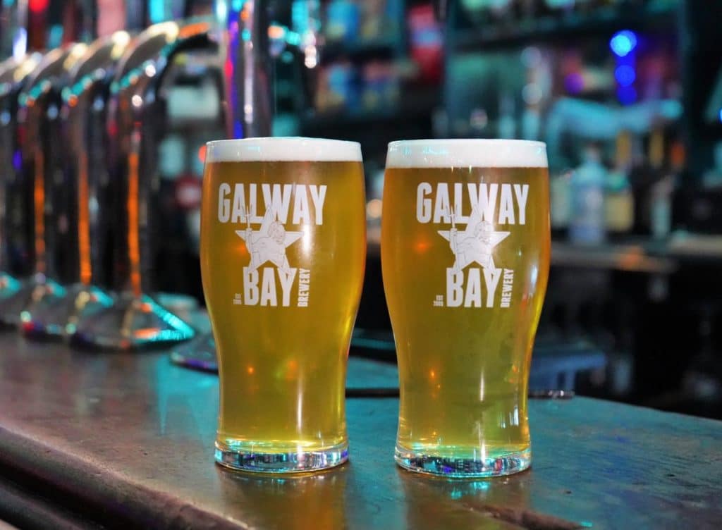 Pints of beer from Galway Brewery in Dublin's The Brew Dock 