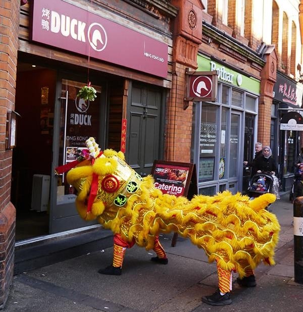Chinese dragon outside Duck in Dublin
