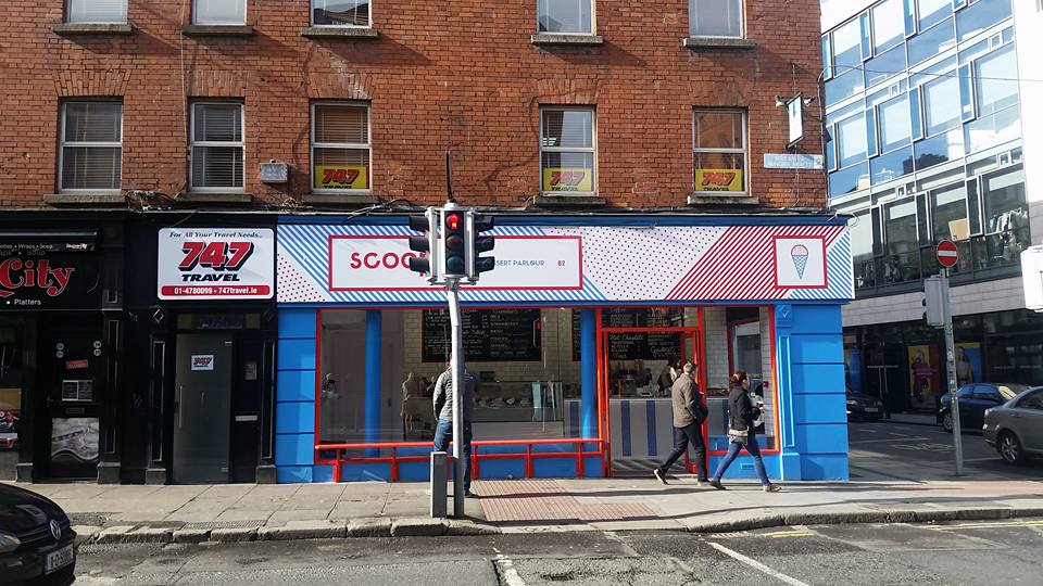 Exterior to Scoop Dessert Parlour in Dublin